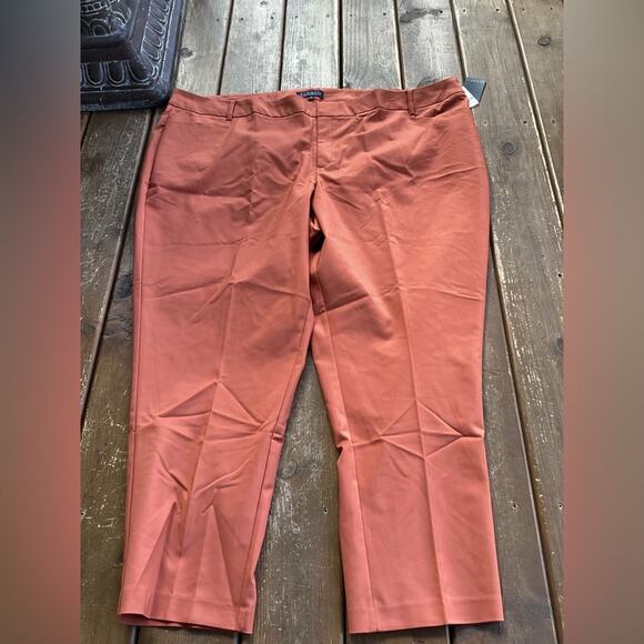 NWT Eloquii Burnt Orange Straight Leg Trouser Basic Pants Plus 28R - Picture 5 of 5